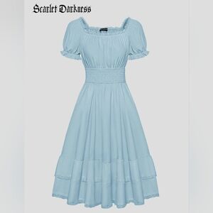 Scarlet Darkness Light Blue Midi Dress